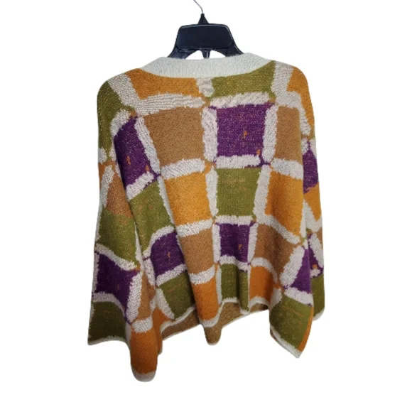 Urban Daizy Cozy Patchwork Knitwear Wool Blend Sweater Boho #227 - Picture 4 of 5